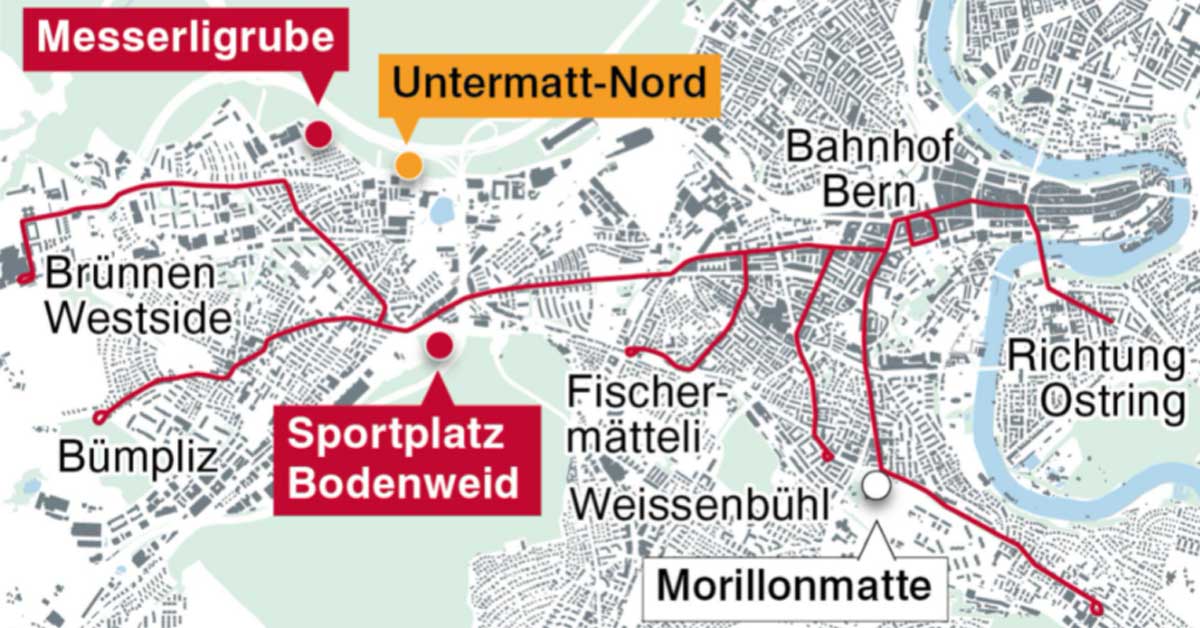 Mögliche Standorte für das neue Tramdepot